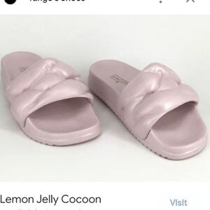 NWT Lemon Jelly Cocoon slides slip‎ on sandals,pearl pink rose sheen,39